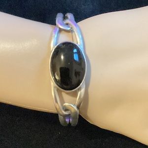 Women’s 925 sterling and Onyx cuff bracelet